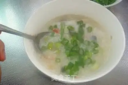 Make Egg and ham congee step 6