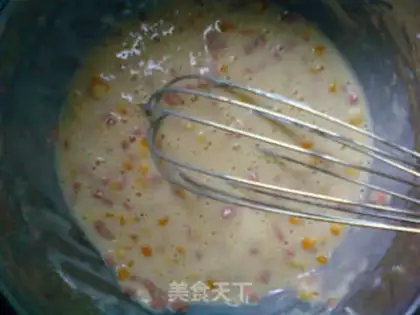 Make Corn ham omelet step 8