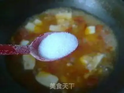 Make Tomato egg tofu soup step 7