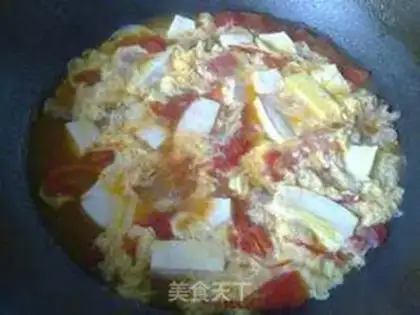Make Tomato egg tofu soup step 8