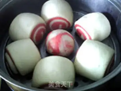 Make Red bicolor buns step 17