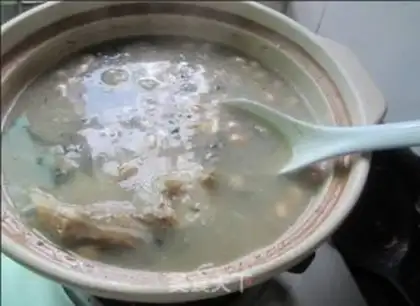Make Porridge of salty pork step 6