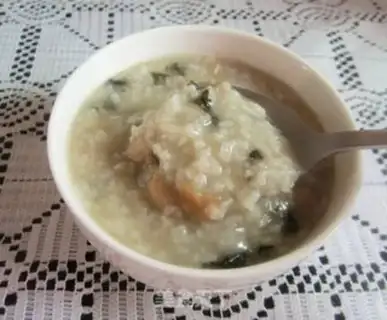 Make Porridge of salty pork step 8