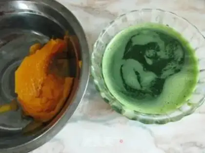 Make Double-coloured buns step 1