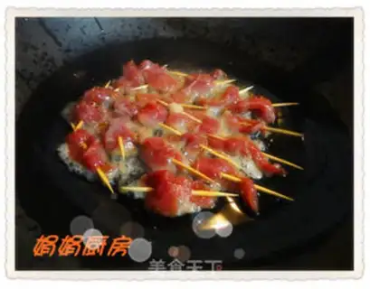 Make Fried toothpick pork step 6