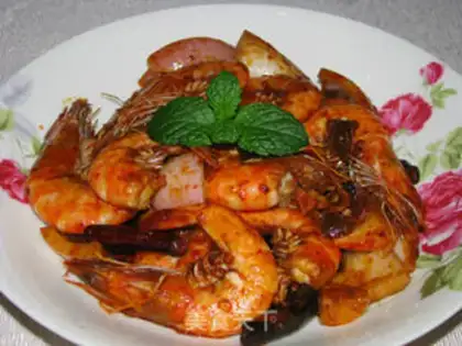 Make Onion spicy shrimp step 8