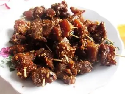 Make Spicy toothpick beef step 3