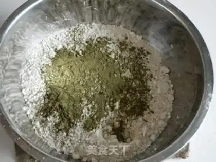 Make The green potato tea buns step 6