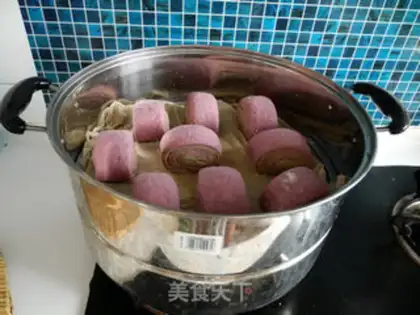 Make The green potato tea buns step 22