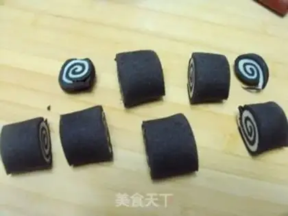 Make Milky black and white rolls step 8