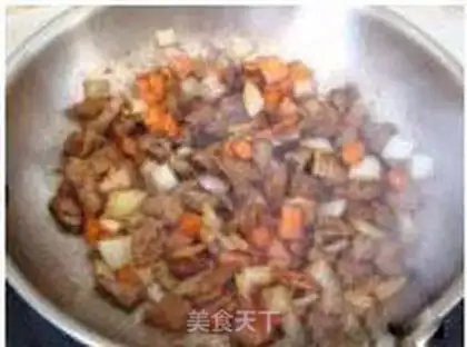 Make Hands on lamb rice step 10