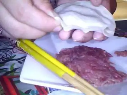 Make A dumpling-skin egg burrito step 2