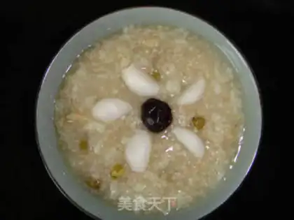 Make Black rice lily green bean congee step 8