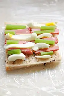 Make Toast roll sandwich step 4
