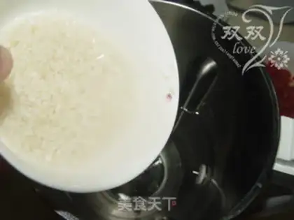 Make Beef leather egg congee step 5