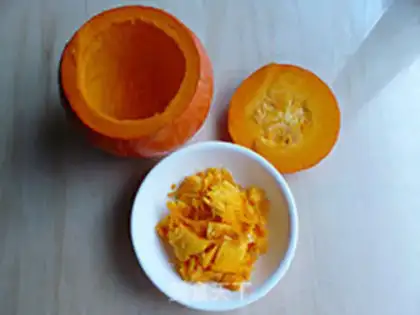 Make Pumpkin caramel pudding step 1