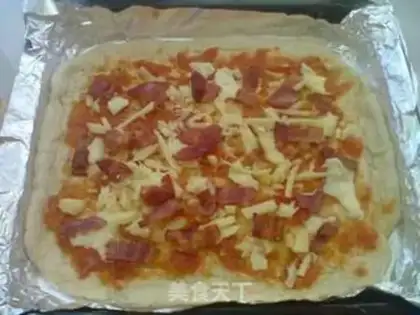 Make Shrimp ham bacon pizza step 16