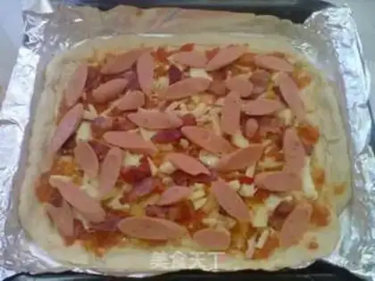 Make Shrimp ham bacon pizza step 17