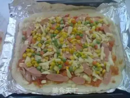 Make Shrimp ham bacon pizza step 19