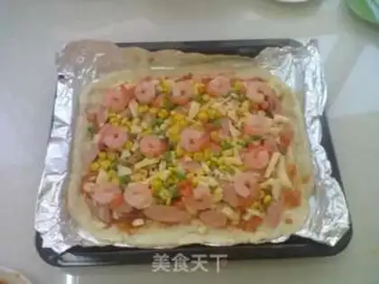 Make Shrimp ham bacon pizza step 21