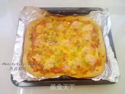 Make Shrimp ham bacon pizza step 23