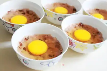 Make Meatloaf steamed eggs step 3