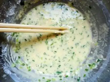 Make Onion egg pancakes step 5