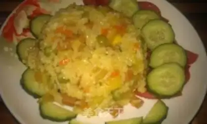Make Curry potato fried rice step 2