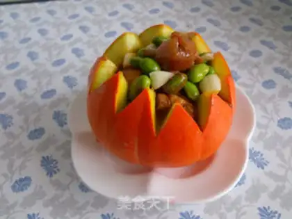 Make Pumpkin steamed chicken step 4