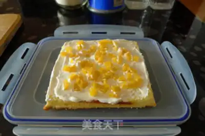 Make Birthday cream fruit cake step 4