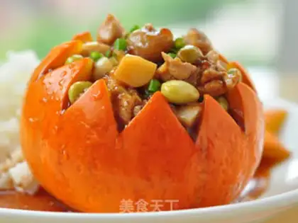 Make Pumpkin steamed chicken step 5