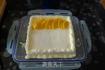 Make Birthday cream fruit cake step 6