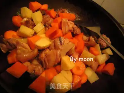 Make curry potato chicken with rice step 5