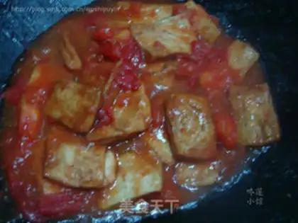 Make The eggplant juice is red tofu step 9