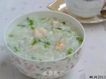 Make Emerald shrimp congee step 3