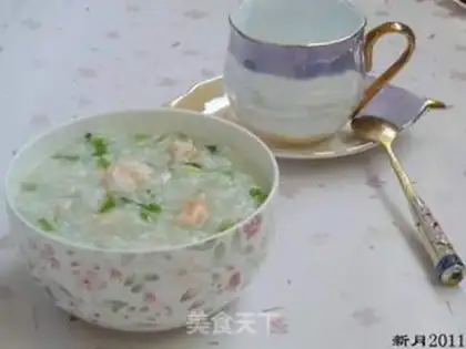 Make Emerald shrimp congee step 4