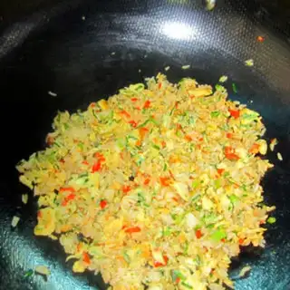 Make Cream egg fried rice step 9
