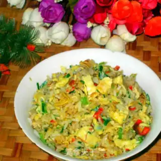 Make Cream egg fried rice step 11