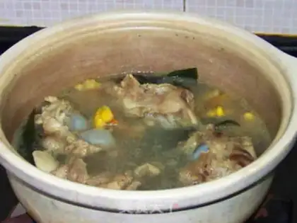 Make ♪ Sea-tucked corn dragonbone soup step 5