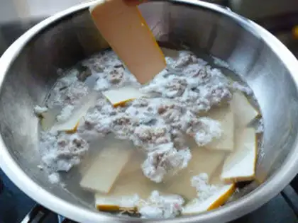 Make Meatballs, fish cake step 8