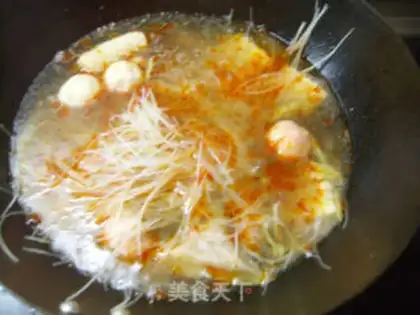Make Spicy fish ball rice line step 6