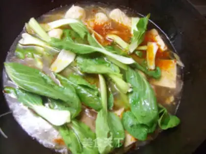 Make Spicy fish ball rice line step 7