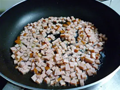 Make Ham and rice step 2