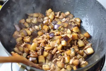 Make The eggplant noodles step 8