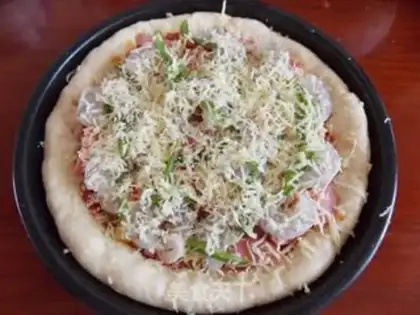 Make Sea, land and sea, double pizza step 18