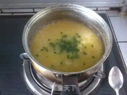 Make Pumpkin shrimp congee step 5