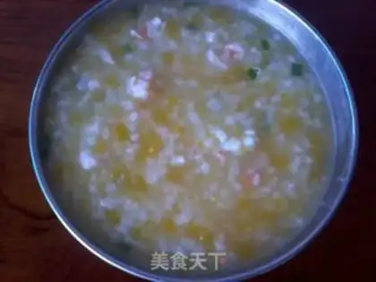 Make Pumpkin shrimp congee step 6