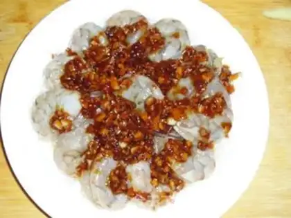 Make Garlic fan shrimp step 9