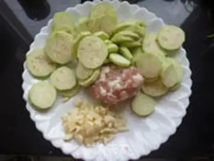 Make Meat and eggplant step 1