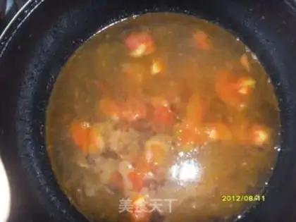 Make Purple tomato meatball soup step 2